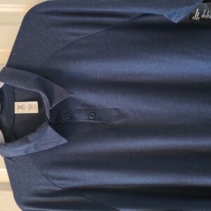XERSION BRAND MEN'S BLUE SHORT SLEEVES COLARED POLO SHIRT SIZE LARGE